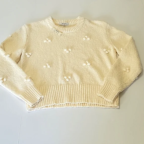 Madewell NWT, dotted bobble pullover beige sweater women's size XS - Picture 11 of 11
